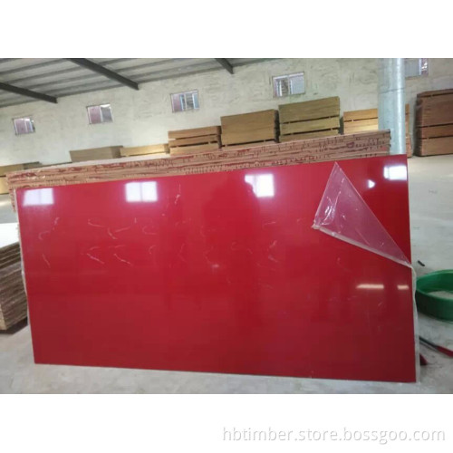 e1 grade waterproof red melamine faced uv coated MDF high gloss UV board
